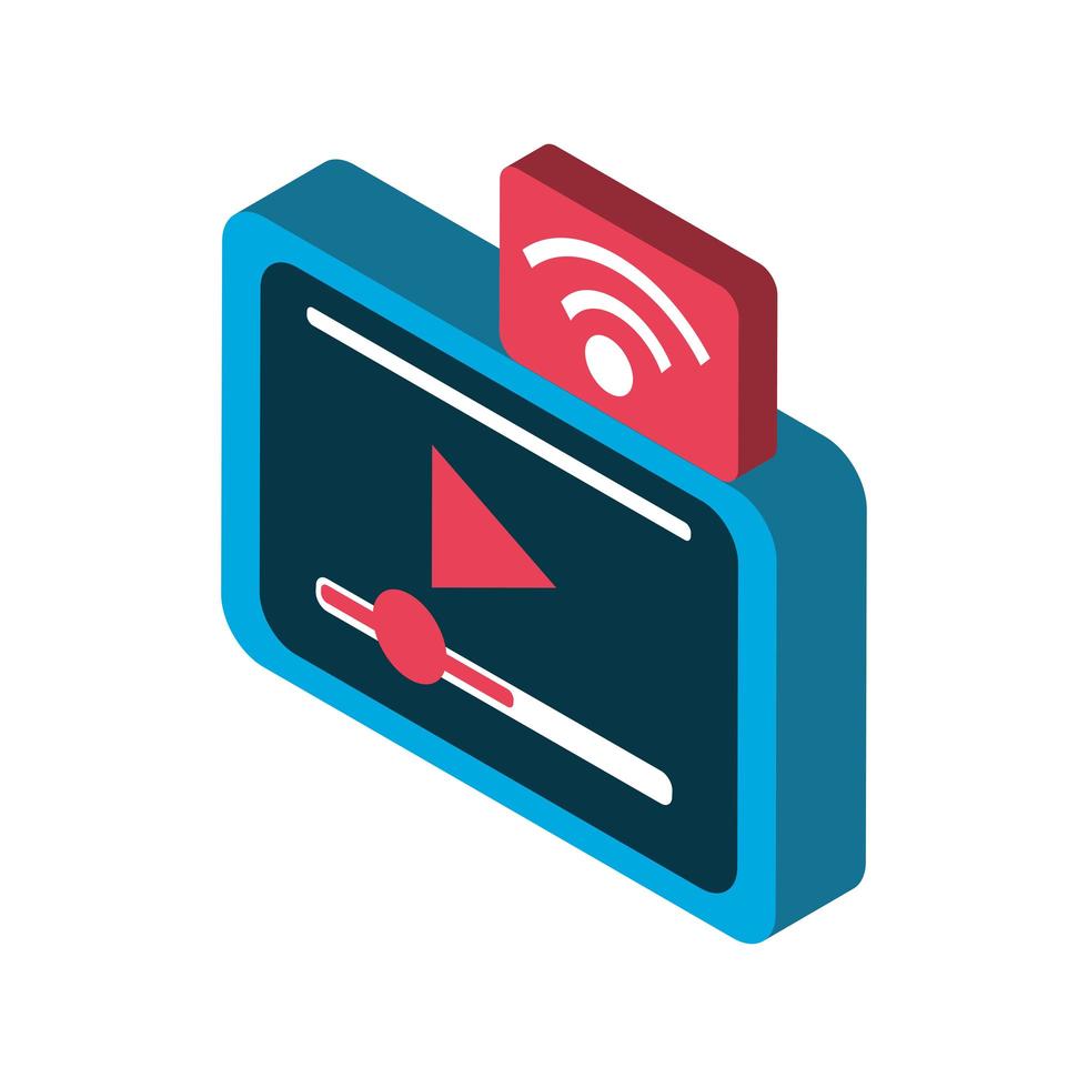 device digital internet connection video isometric icon isolated vector