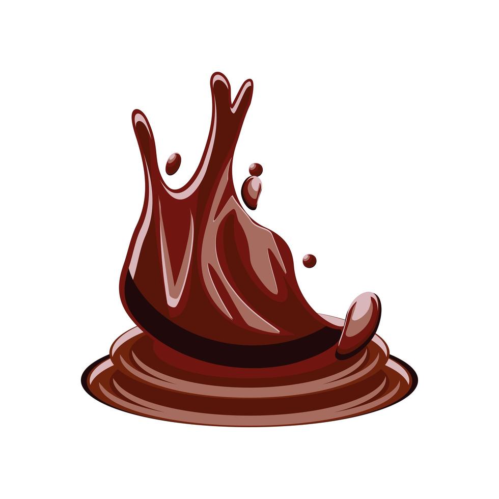 salpicaduras de chocolate vertiendo vector