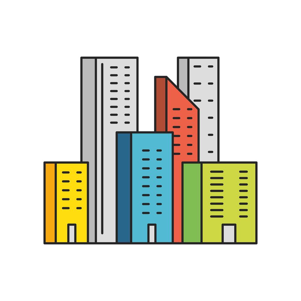 urban city buildings vector