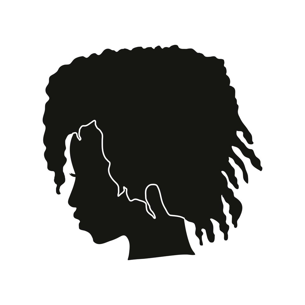 silhouette black woman vector