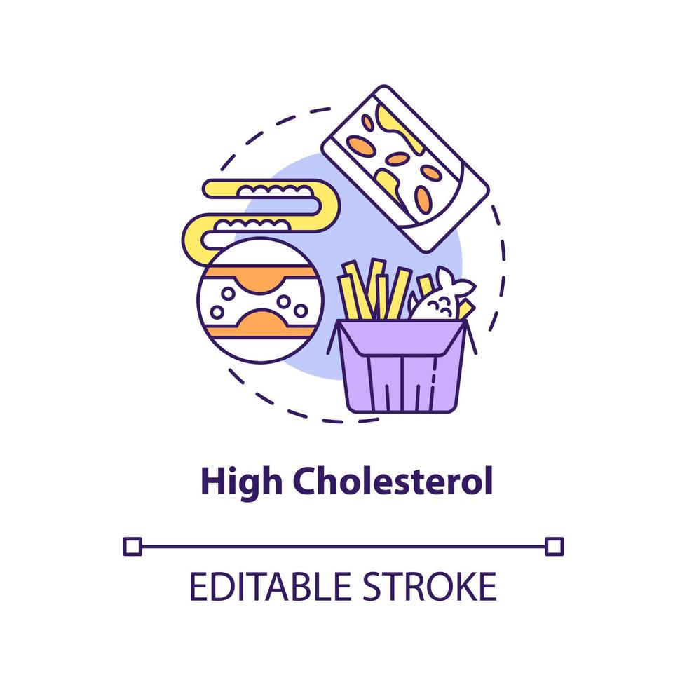 High cholesterol concept icon vector
