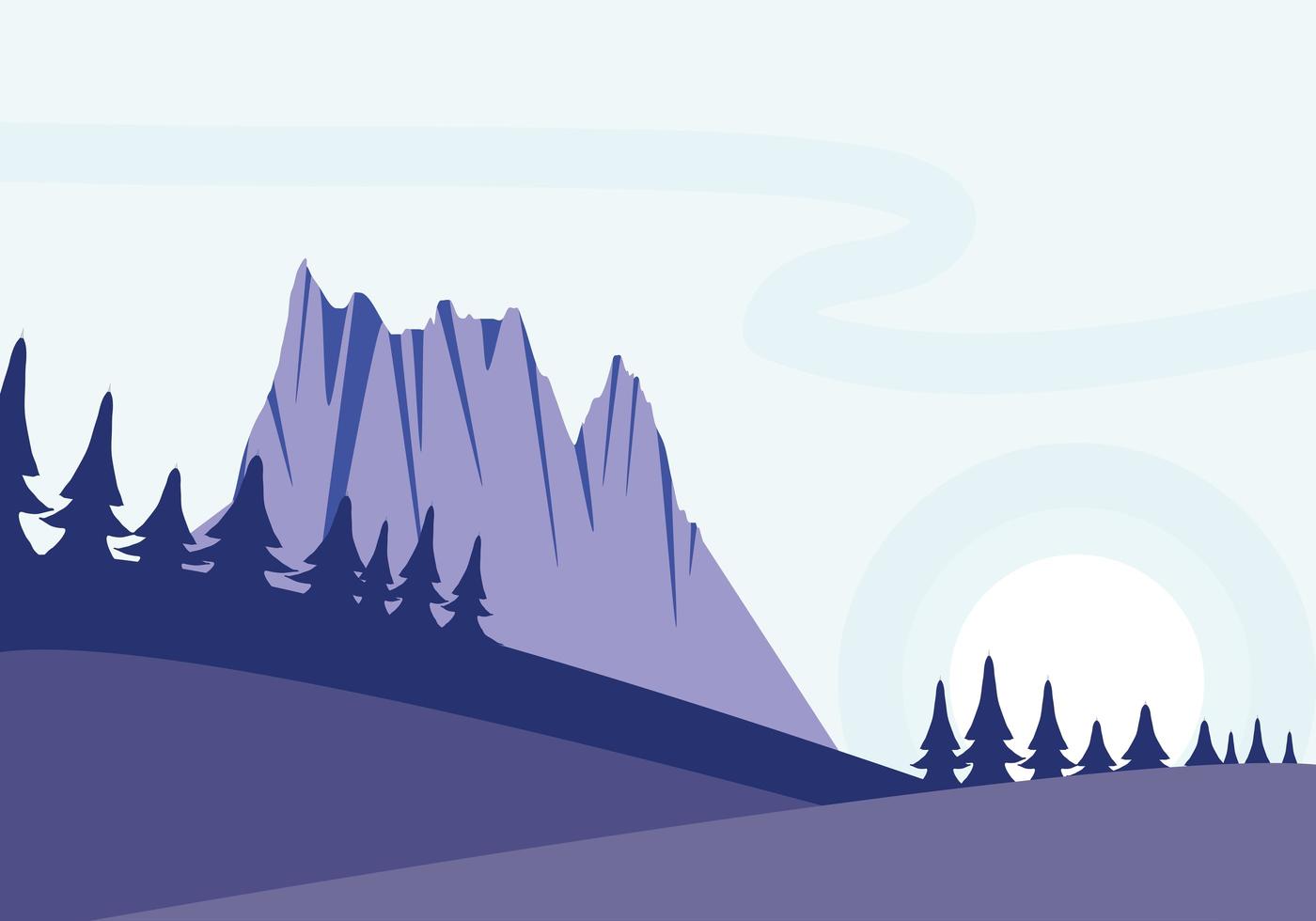 paisaje pico montañas vector