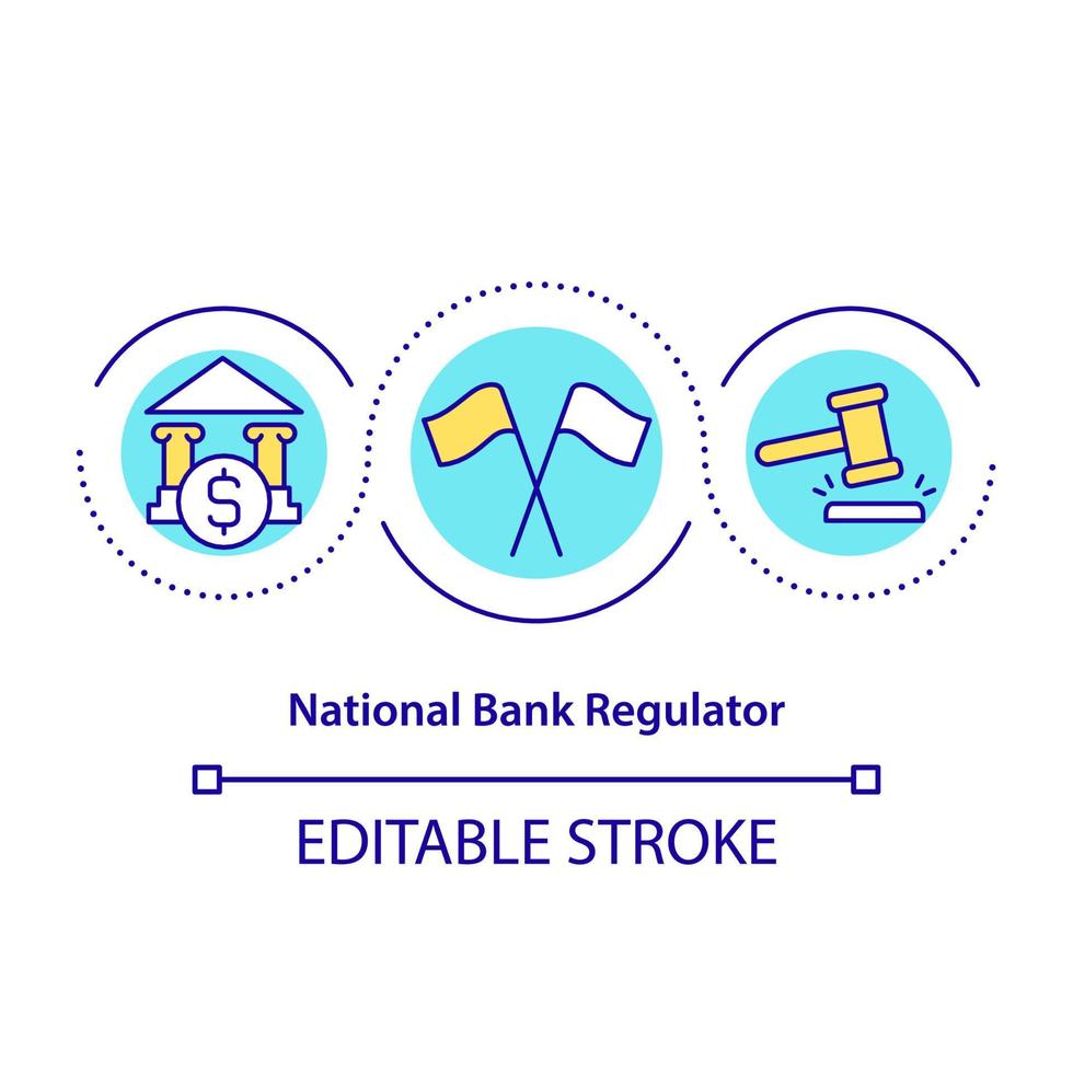 National bank regulator concept icon vector