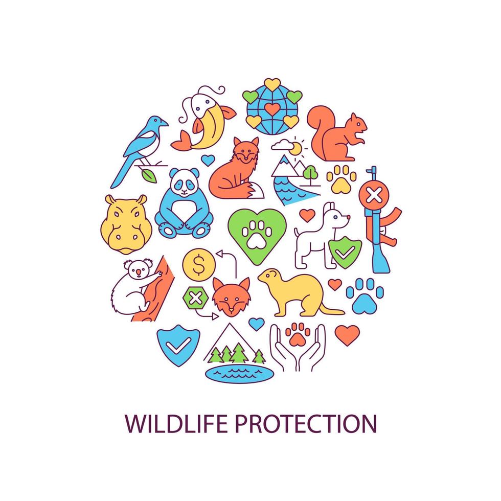 Wildlife protection abstract color concept layout with headline vector