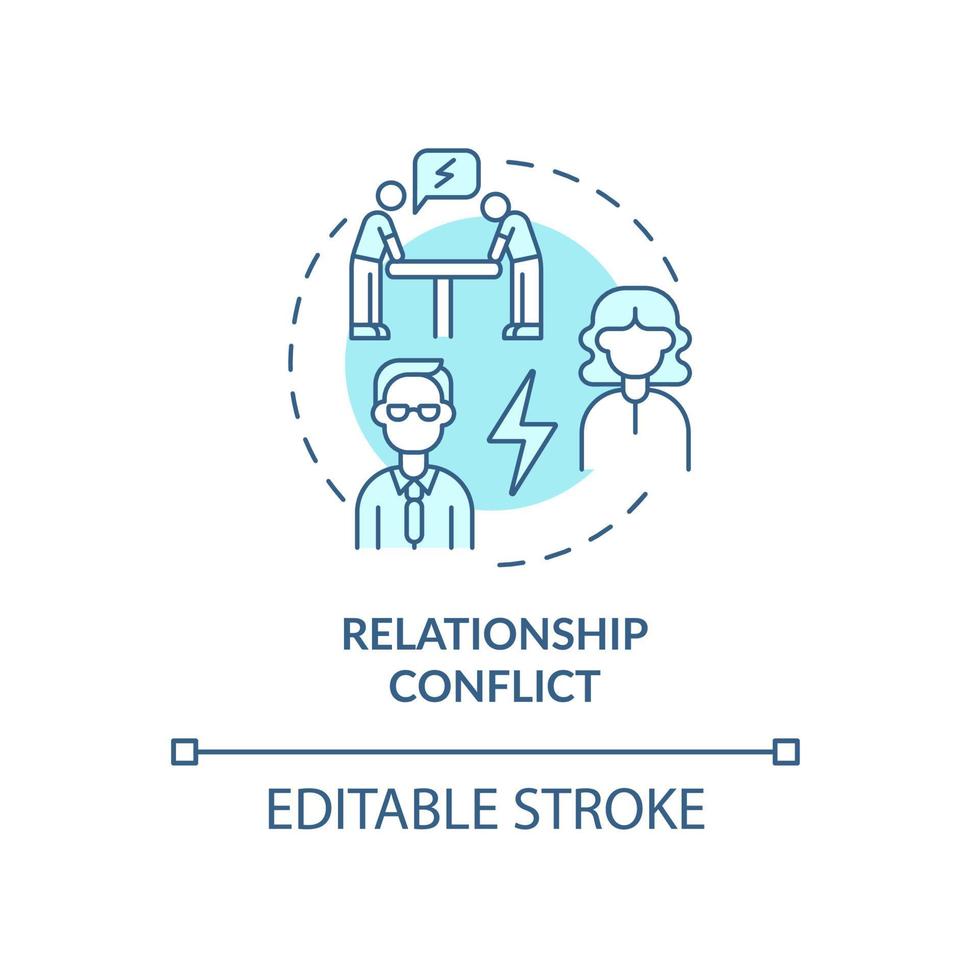 Relationship conflict blue concept icon vector