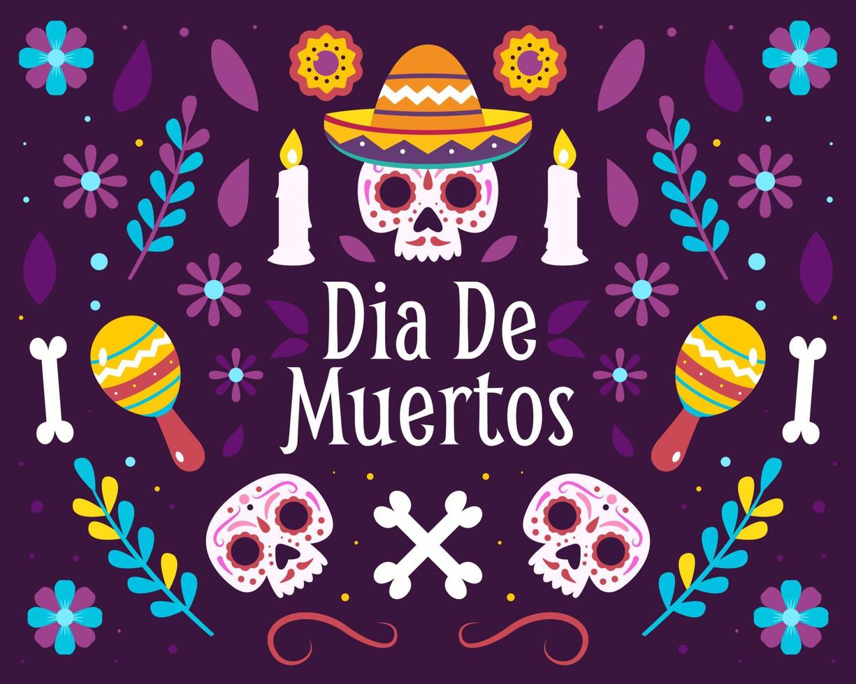 dia de muertos fondo vector