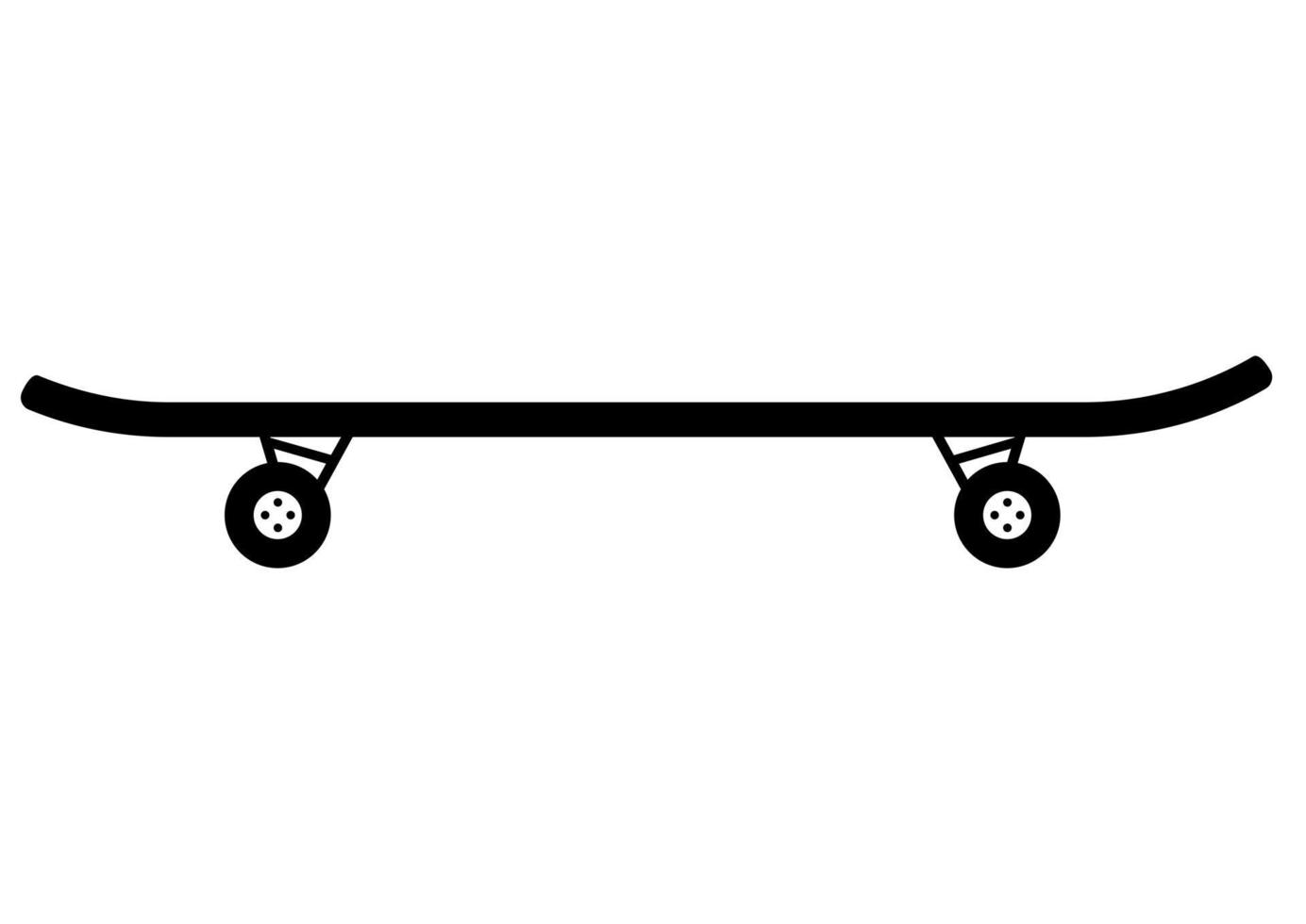 Skateboard. Skateboard simple icon in glyph style. Vector illustration