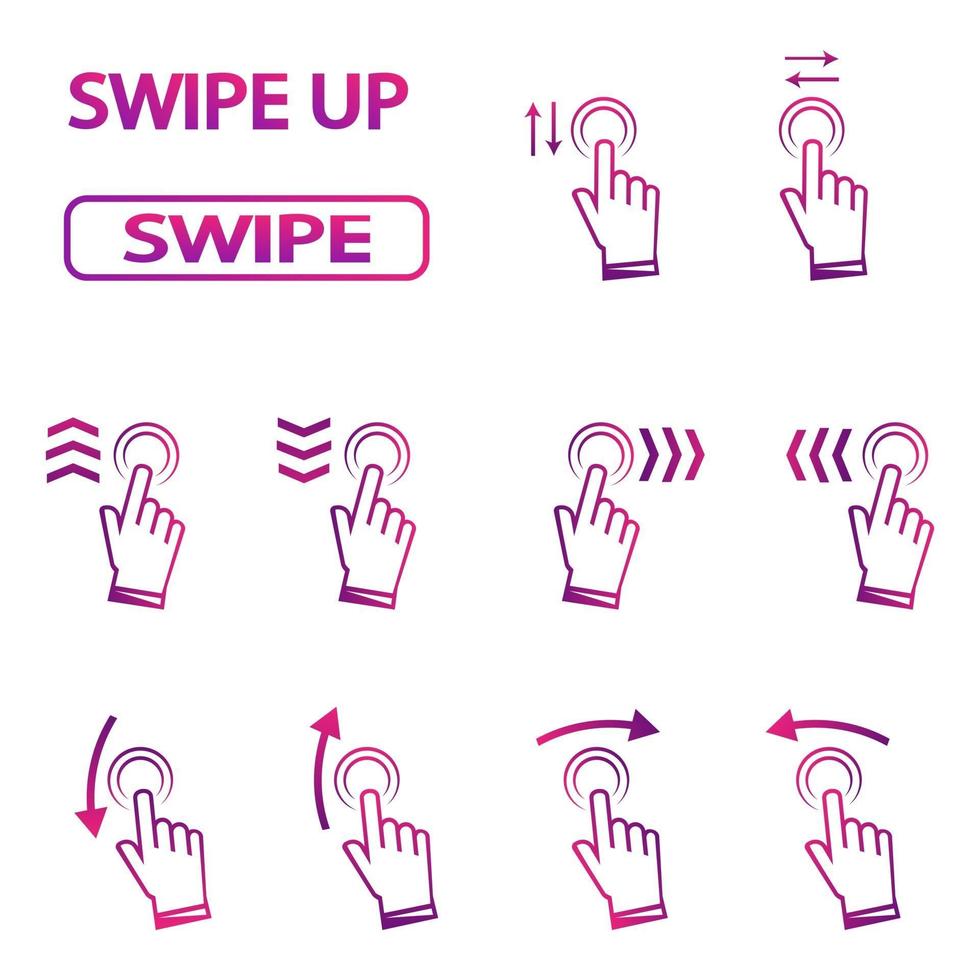 Swipe up. Hand swipe vector