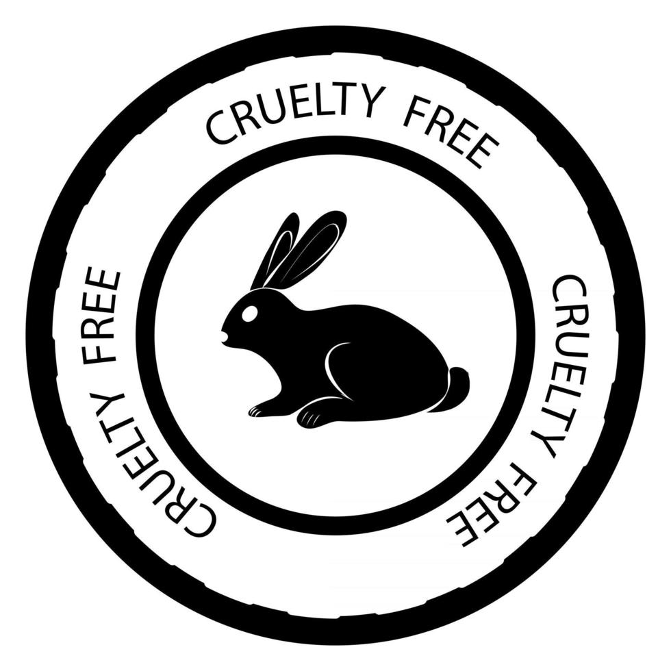 símbolo de conejo libre de crueldad con letras libre de crueldad vector