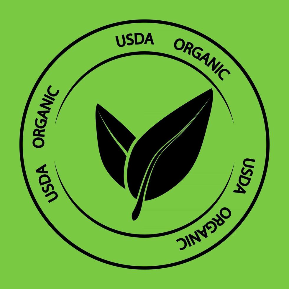 USDA organic. Label for organic ecological product or food vector