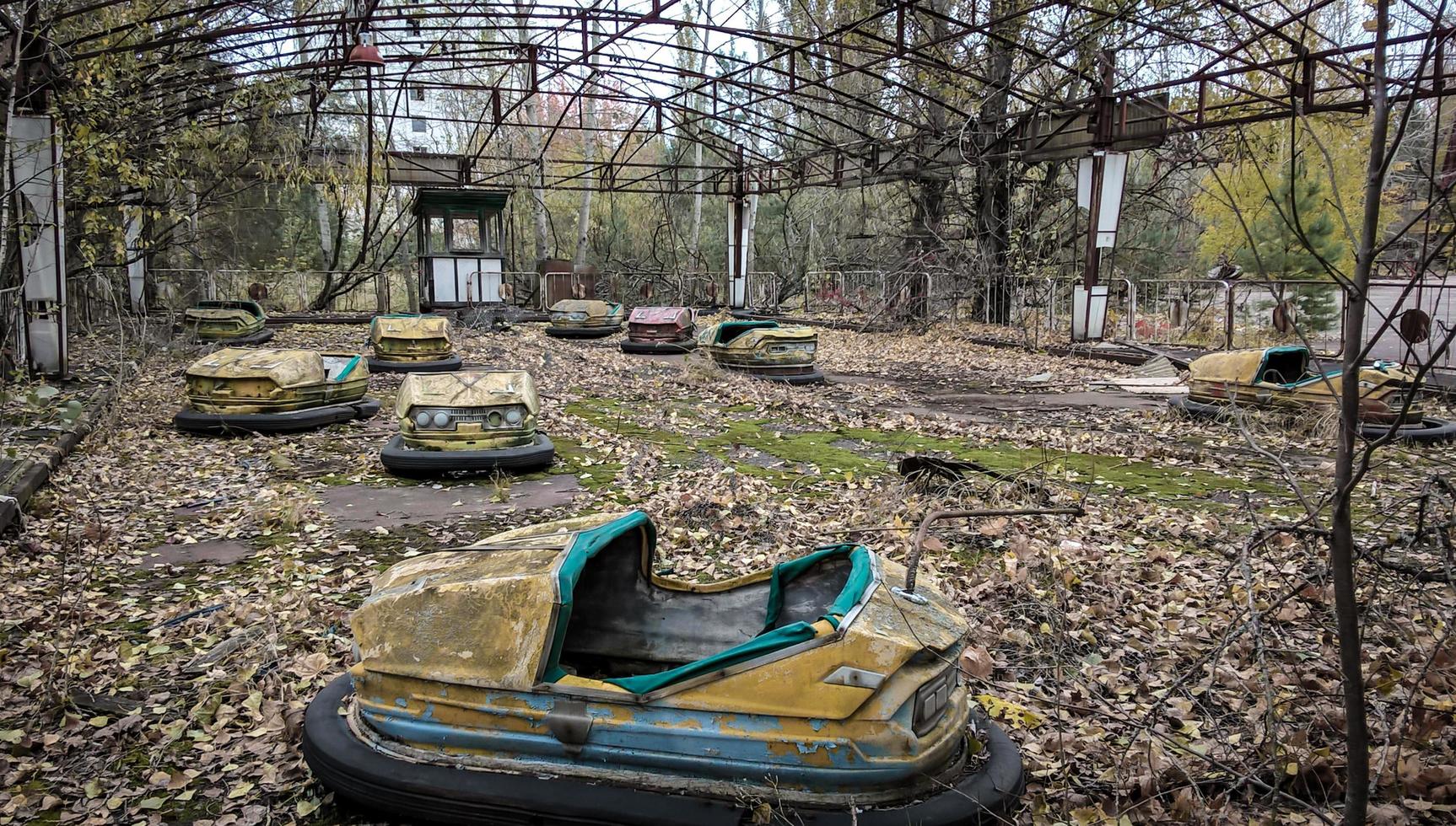 Pripyat, Ukraine, 2021 - Old amusement park in Chernobyl photo