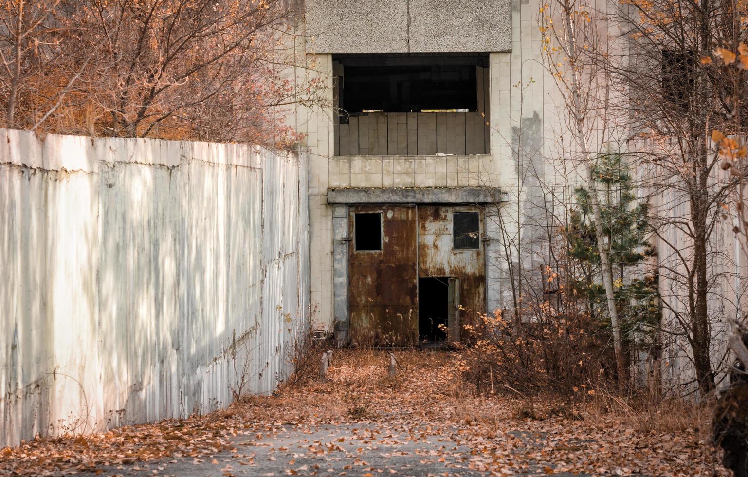 Pripyat, Ukraine, 2021 - Basement of an abandoned building in Chernobyl photo