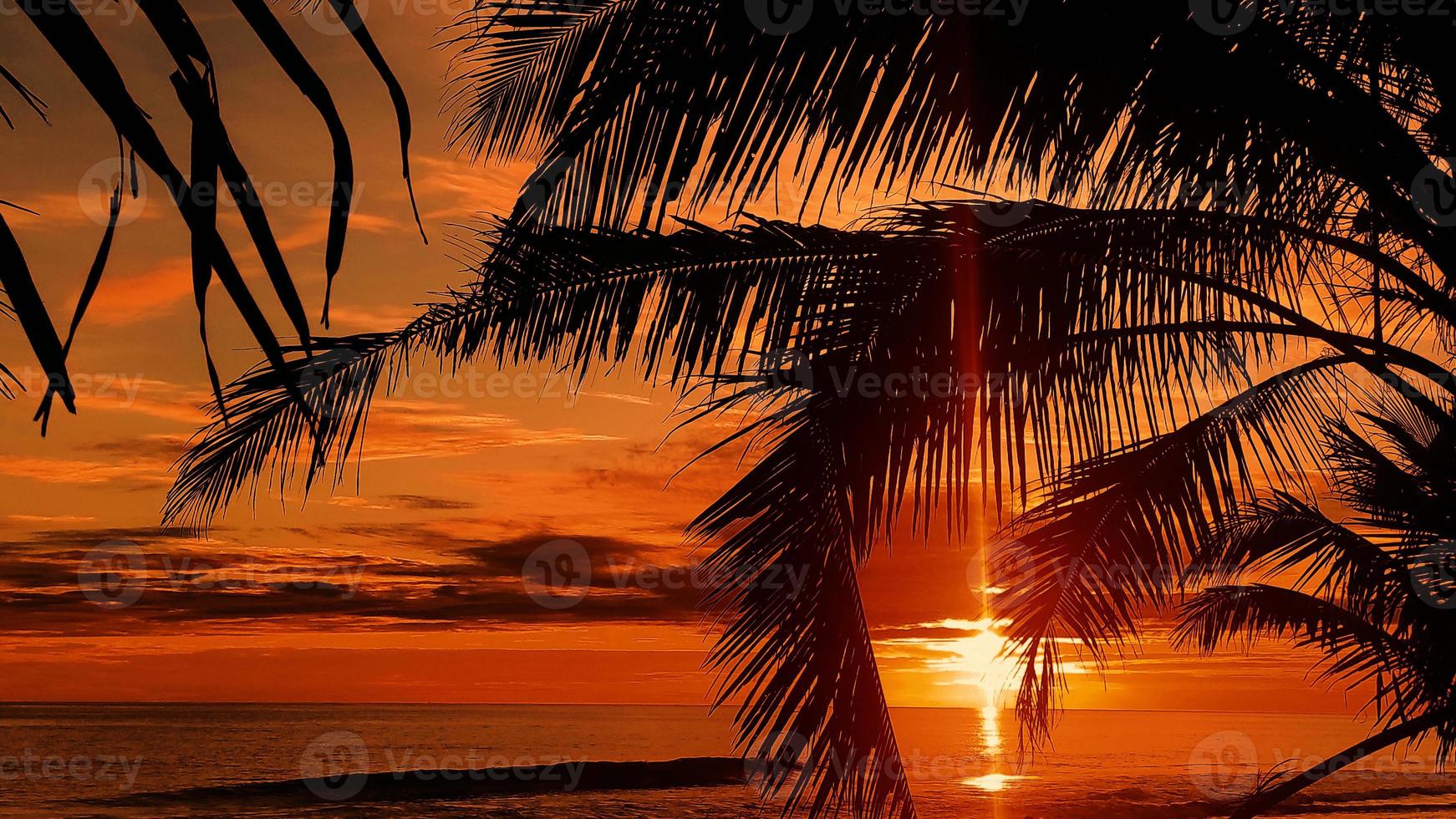 Tropical beach sunset photo