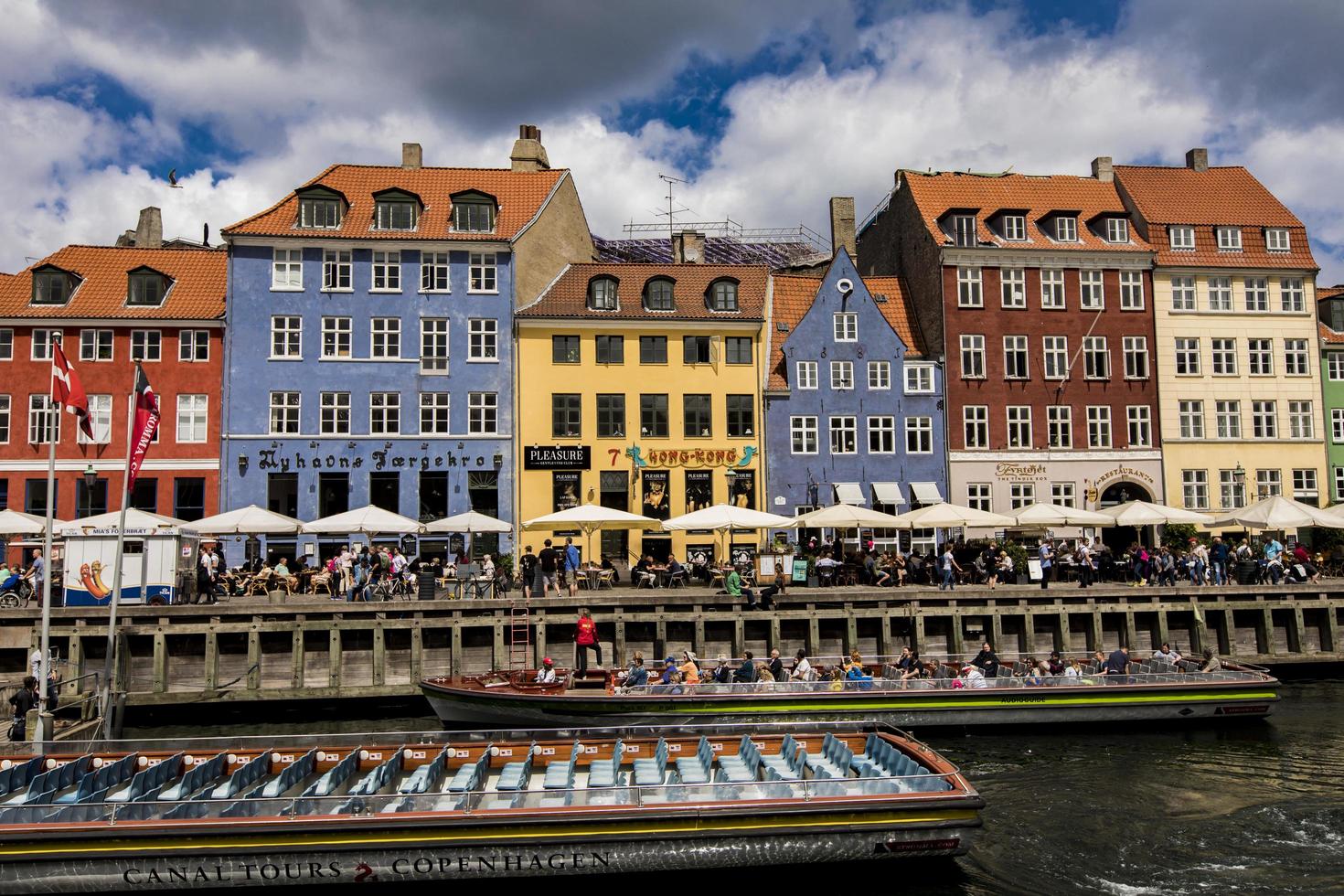 COPENHAGEN, DENMARK, JUNE 13, 2018 - Detail from Nyhavn in Copenhagen, Denmark. Nyhavn is a 17th century waterfront and entertainment district in Copenhagen. photo