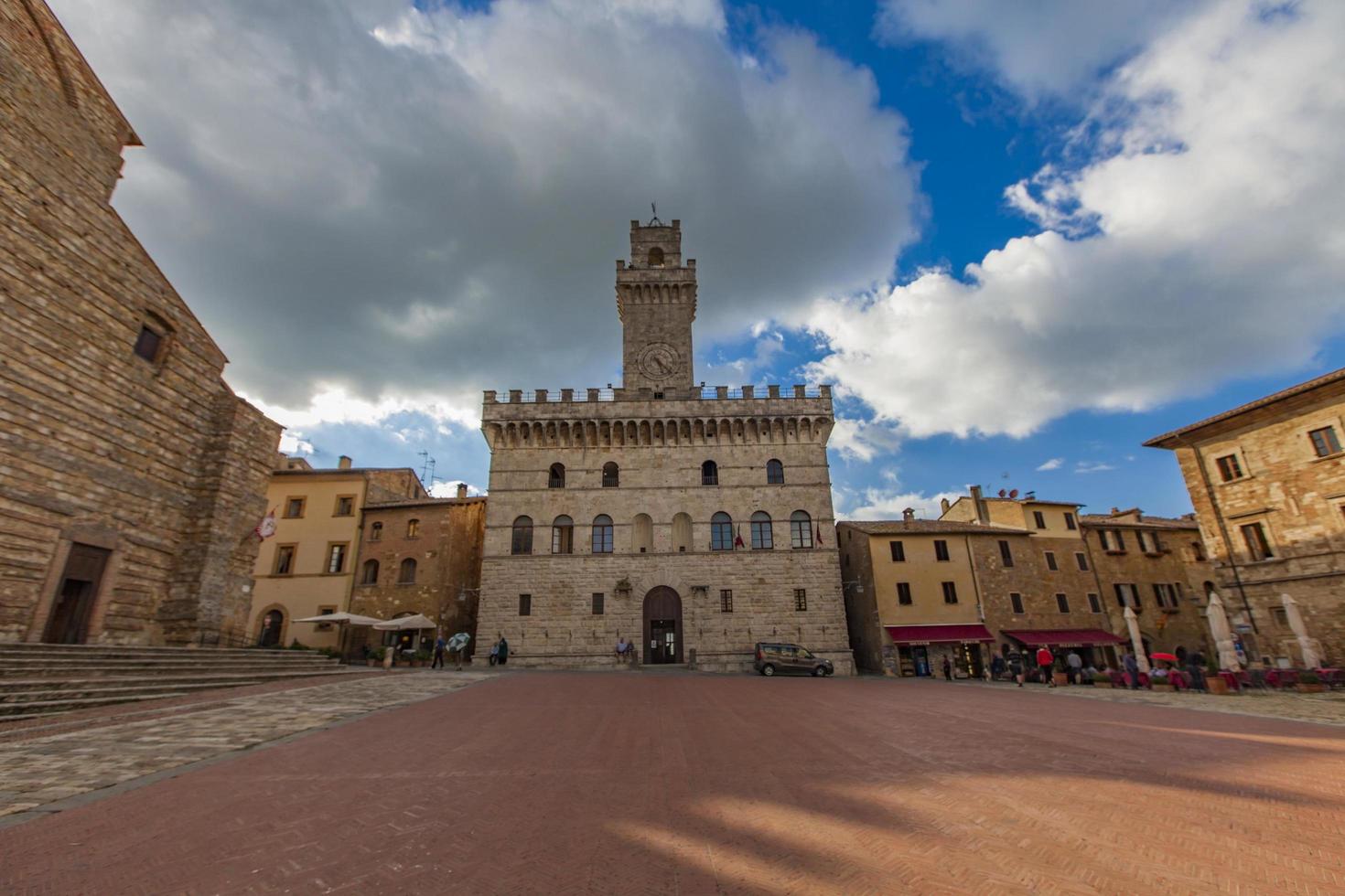 MONTEPULCIANO, ITALY, SEPTEMBER 19, 2016 - Unidentified people at Montepulciano, Italy. Montepulciano is a medieval and Renaissance town in Siena province  at southern Tuscany photo