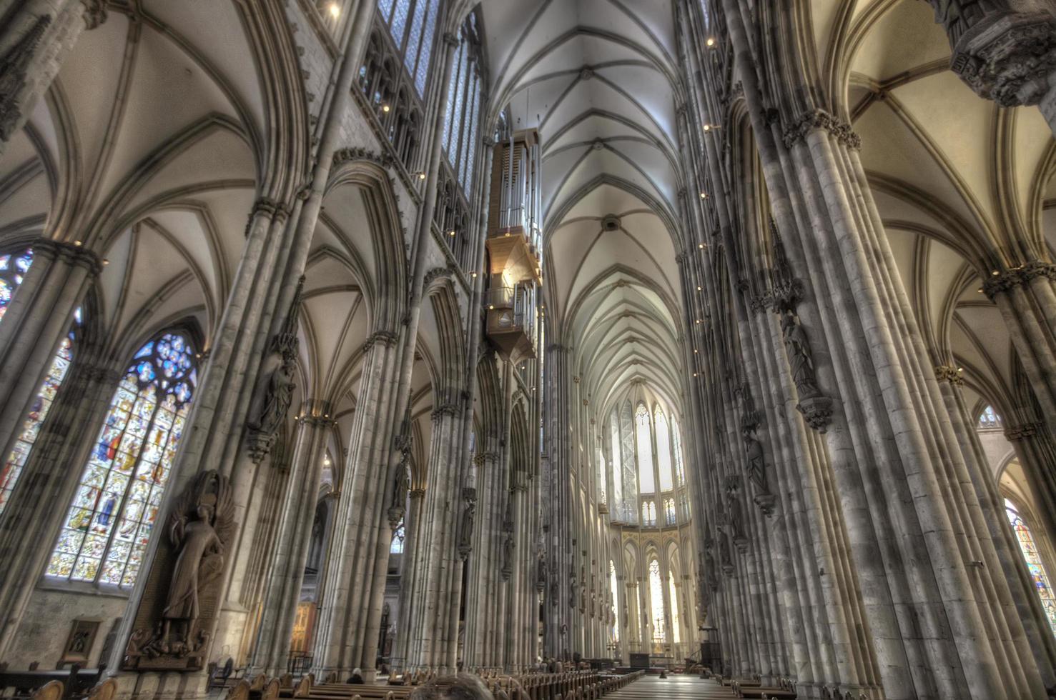 COLOGNE, GERMANY, Februar 28, 2015 - Detail of Cologne Cathedral in Germany. It is seat of Archbishop of Cologne and administration of Archdiocese of Cologne. photo