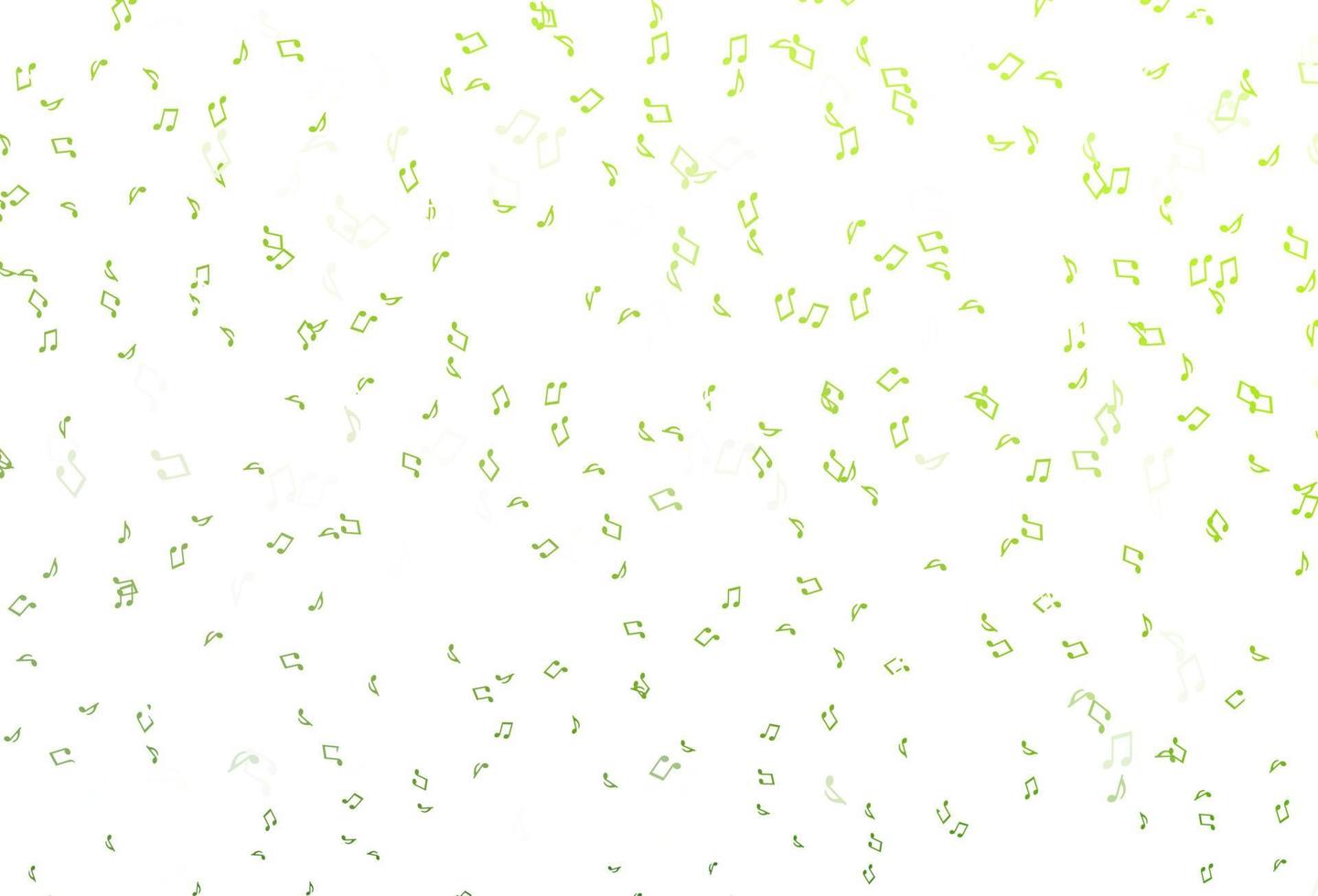 plantilla de vector verde claro con símbolos musicales.