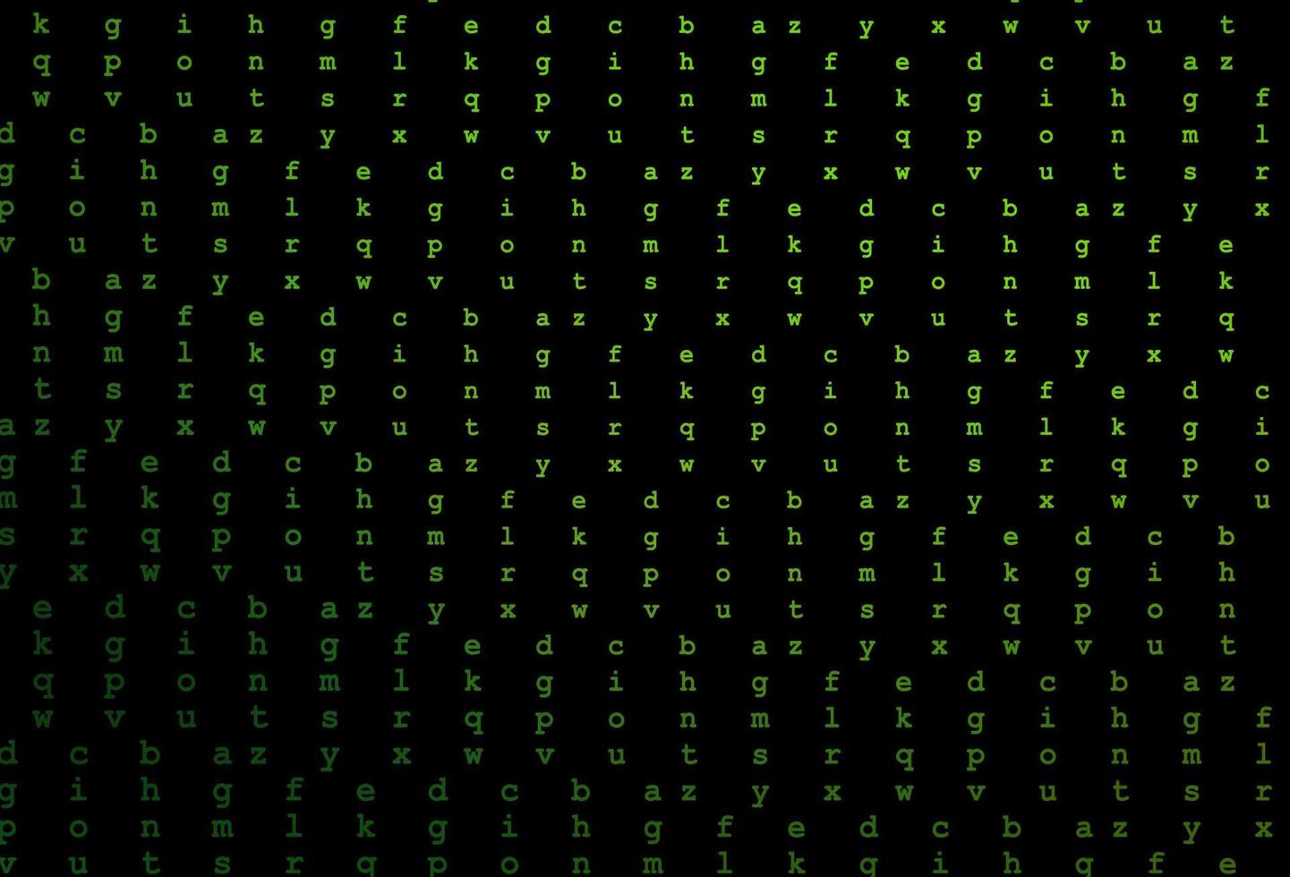 Dark green vector layout with latin alphabet.