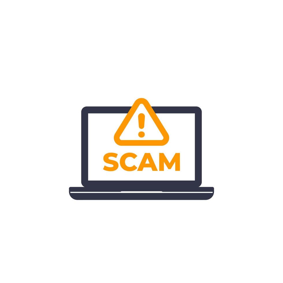 Scam alert icon on white vector