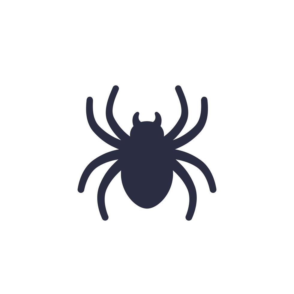 icono de araña en blanco, vector