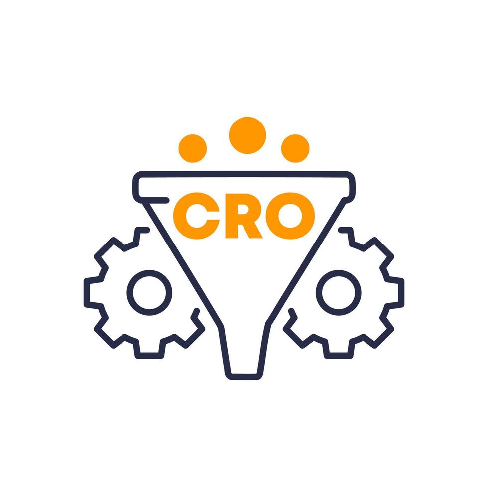 icono de cro, vector de optimización de la tasa de conversión