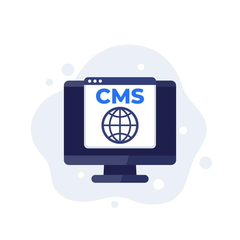 icono de cms, sistema de gestión de contenido, arte vectorial vector