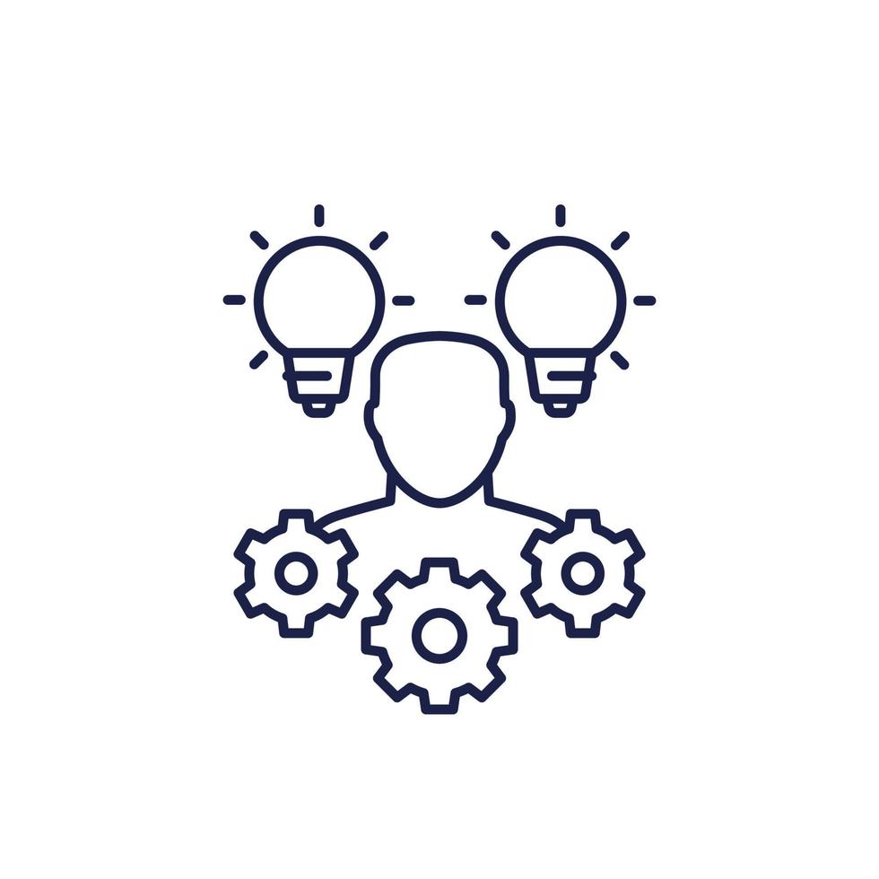 idea generation icon, line vector