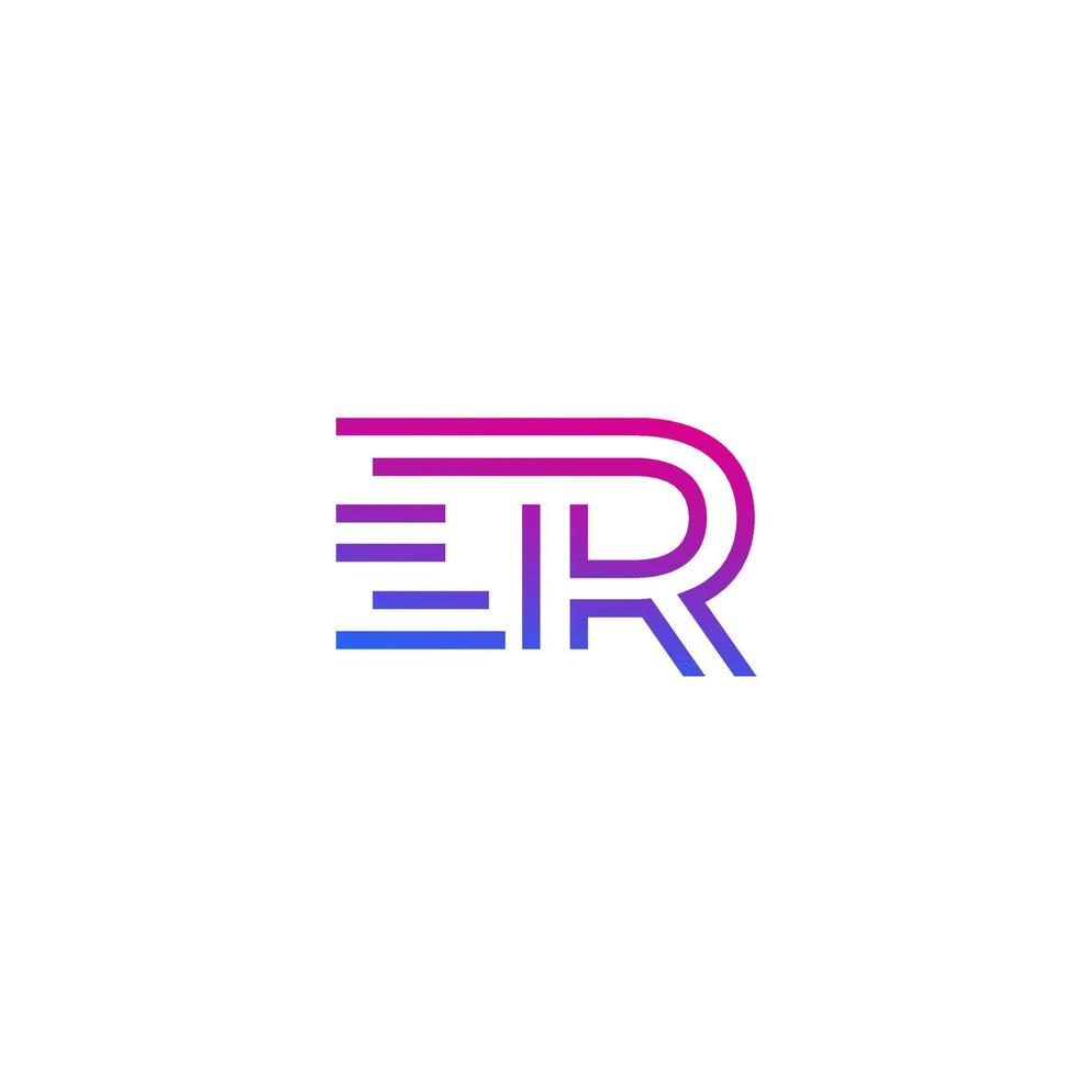 ER letters logo design, line vector