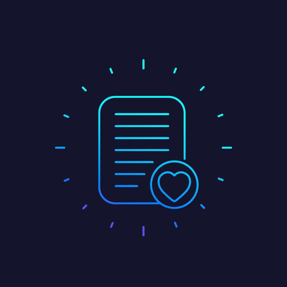Wish list vector icon, linear