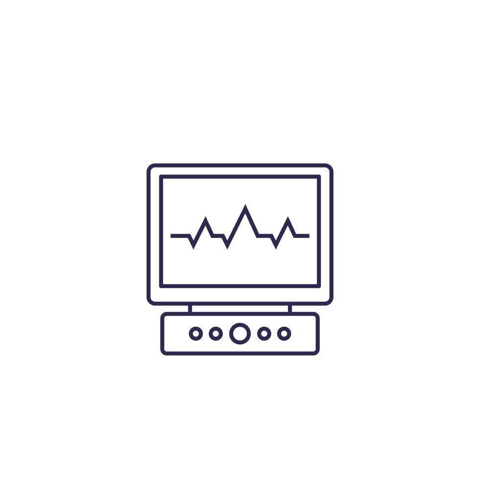 ecg, electrocardiogram vector line icon