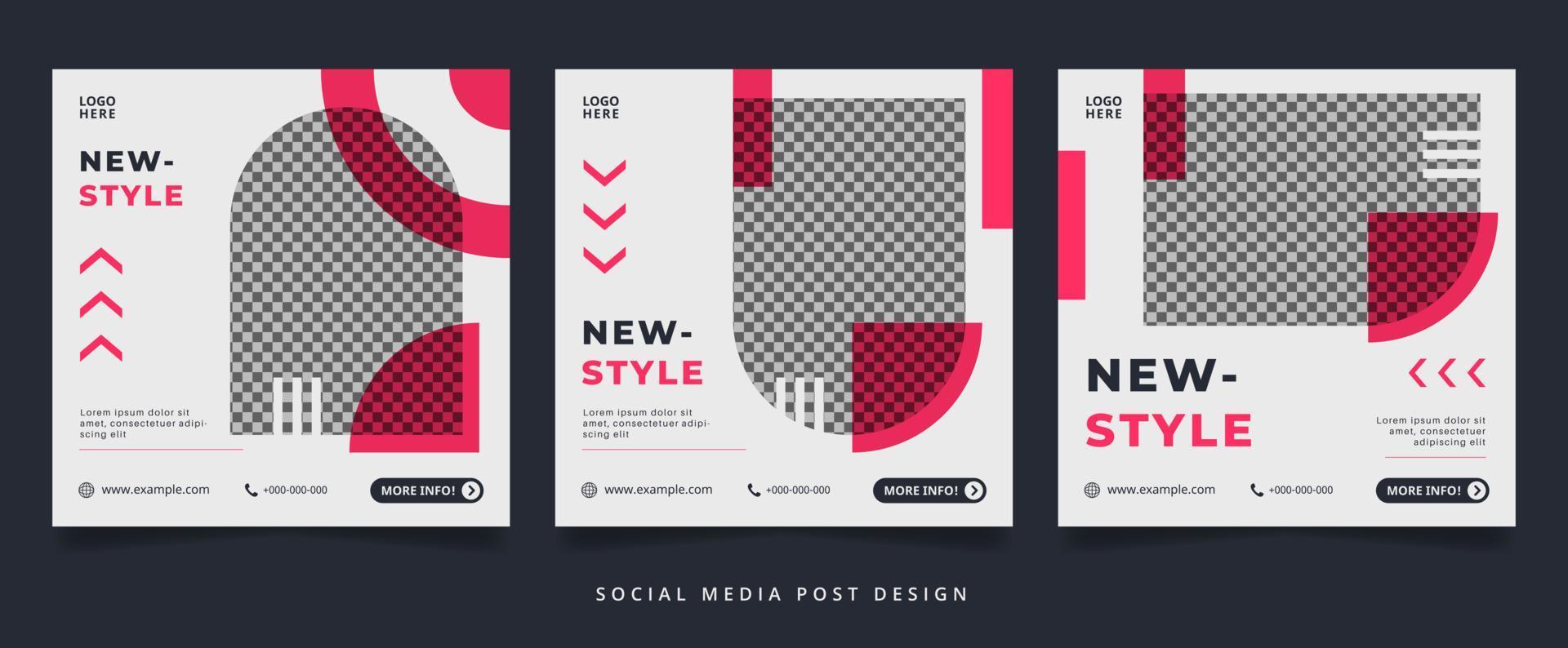 Abstract White and Red Fashion Flyer or Social Media Banner vector