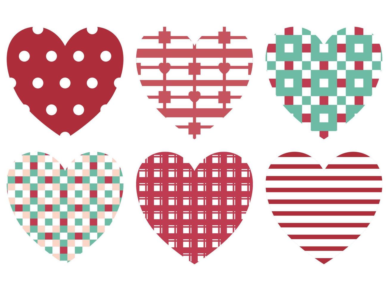patrón de corazón diseñado con formas geométricas en diferentes colores vector