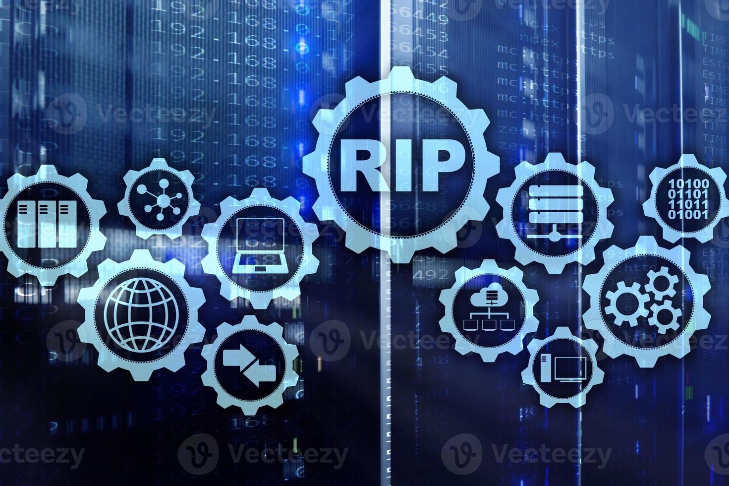 rip protocolo de información de enrutamiento. concepto de redes de tecnología foto