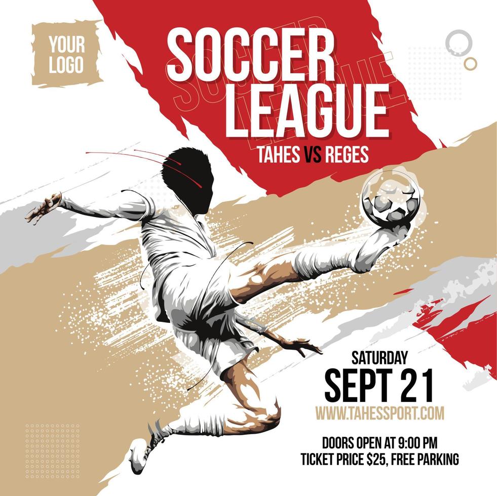 soccer football league event flyer template vector