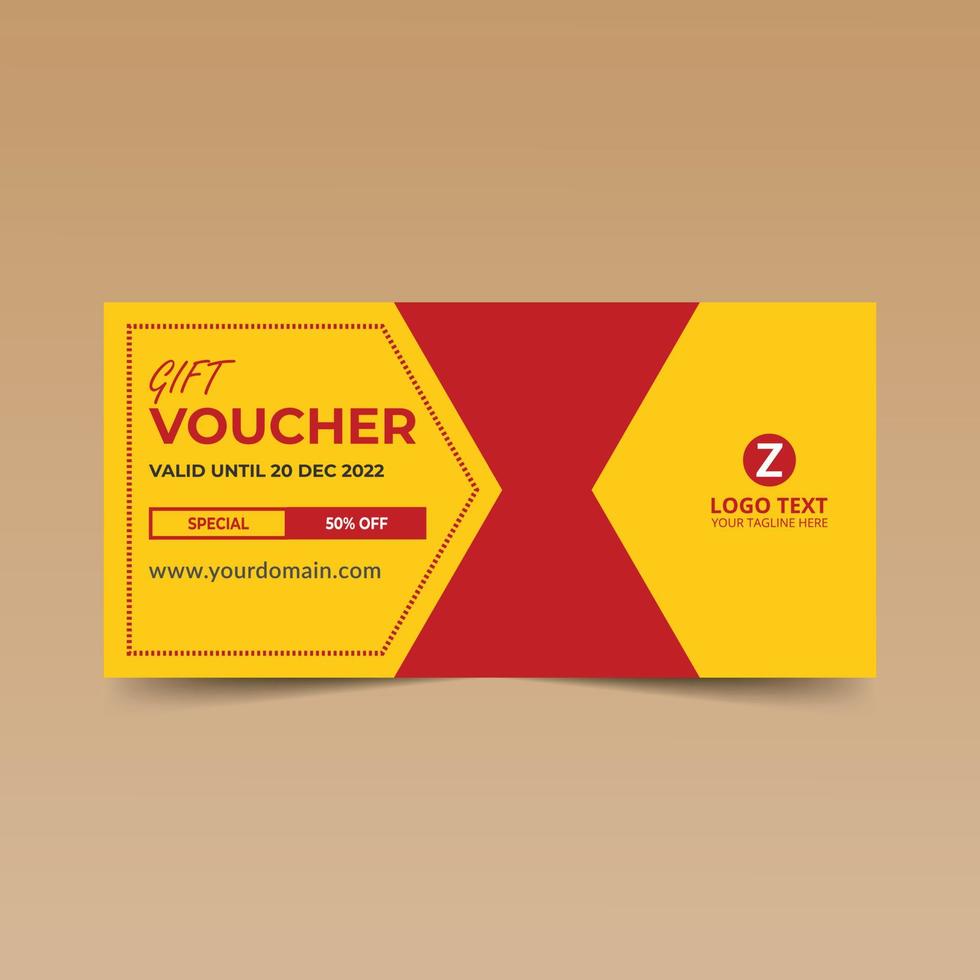 Red Gift Voucher Design Template vector