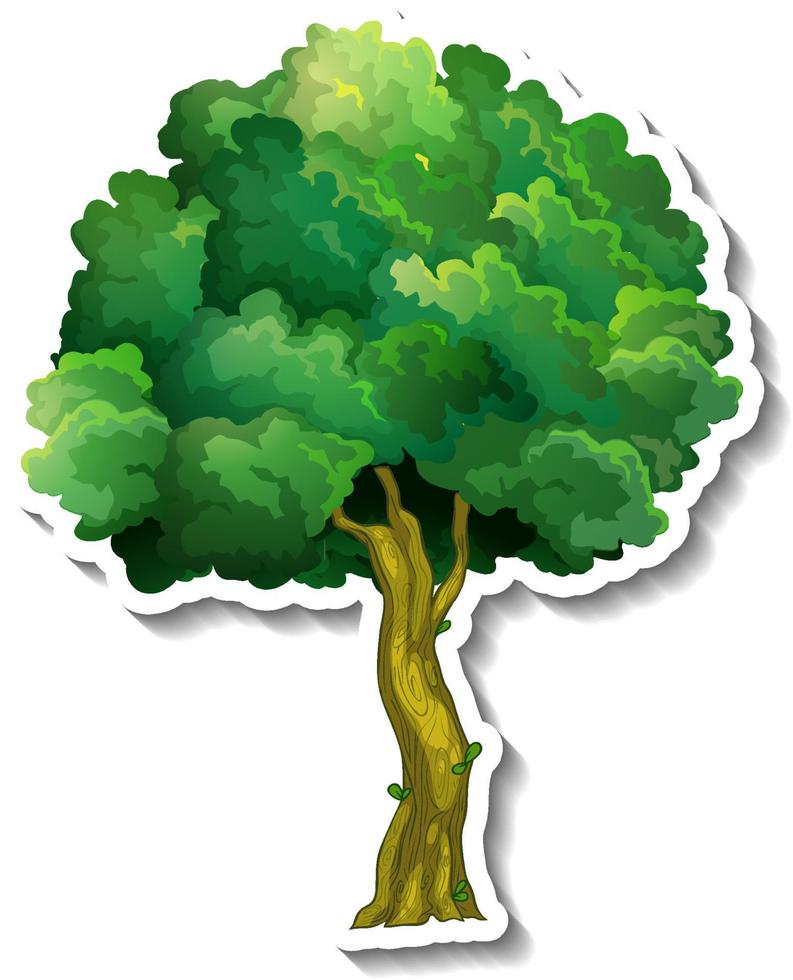 Tree sticker on white background vector