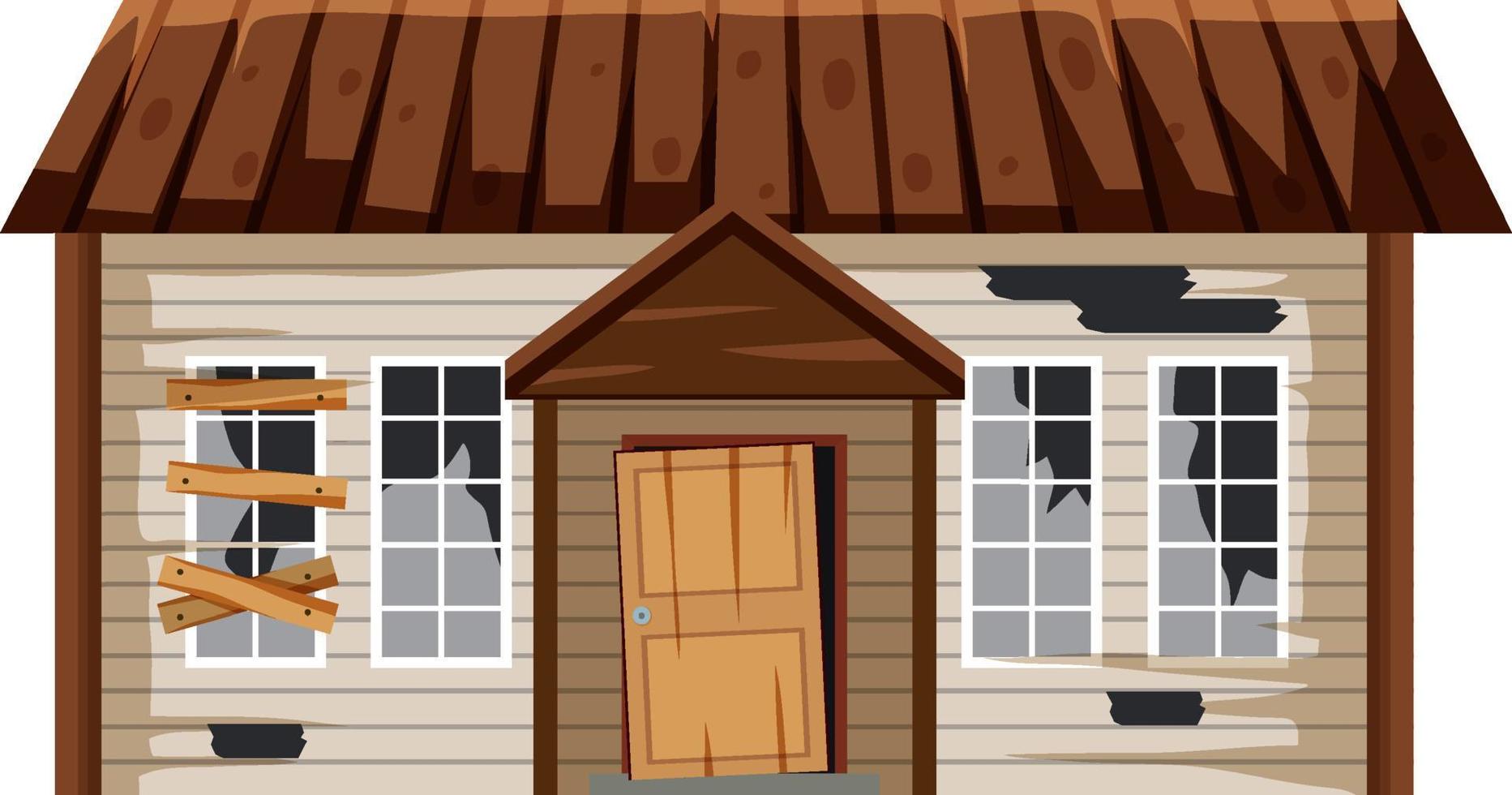 Abandoned house on white background vector