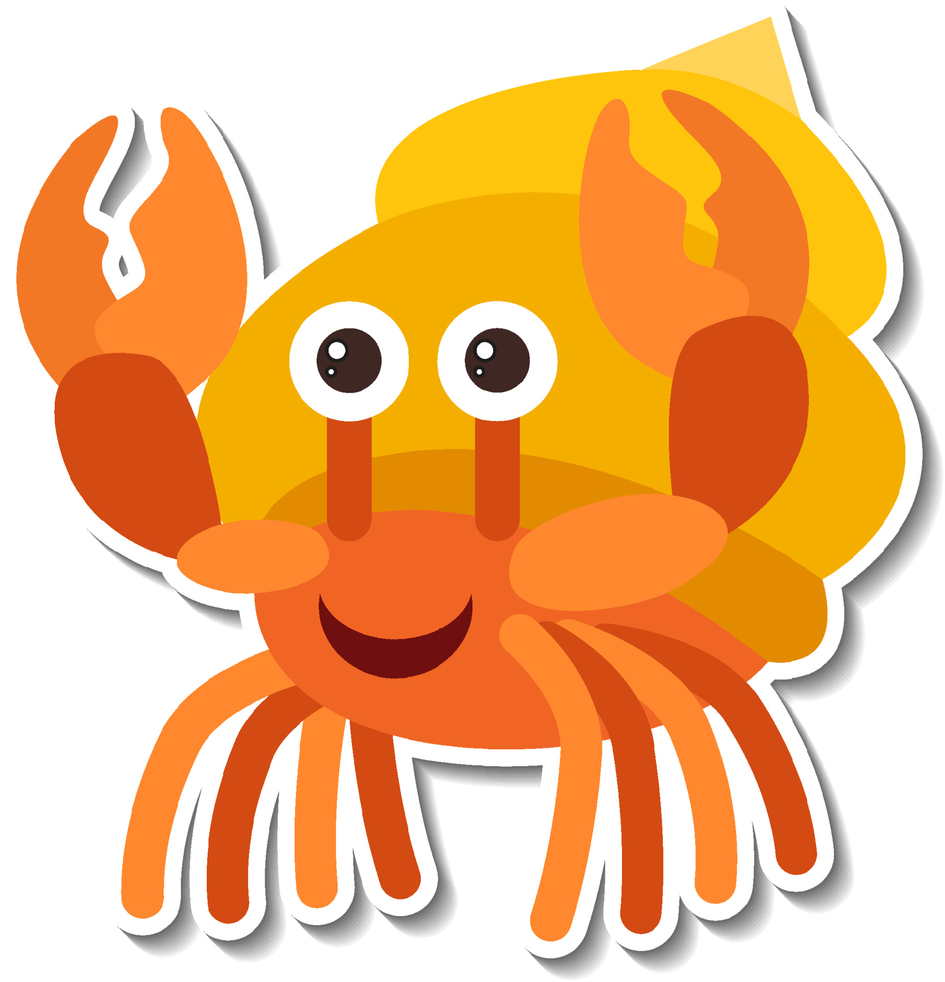 Hermit crab sea animal cartoon sticker 3734061 Vector Art at Vecteezy