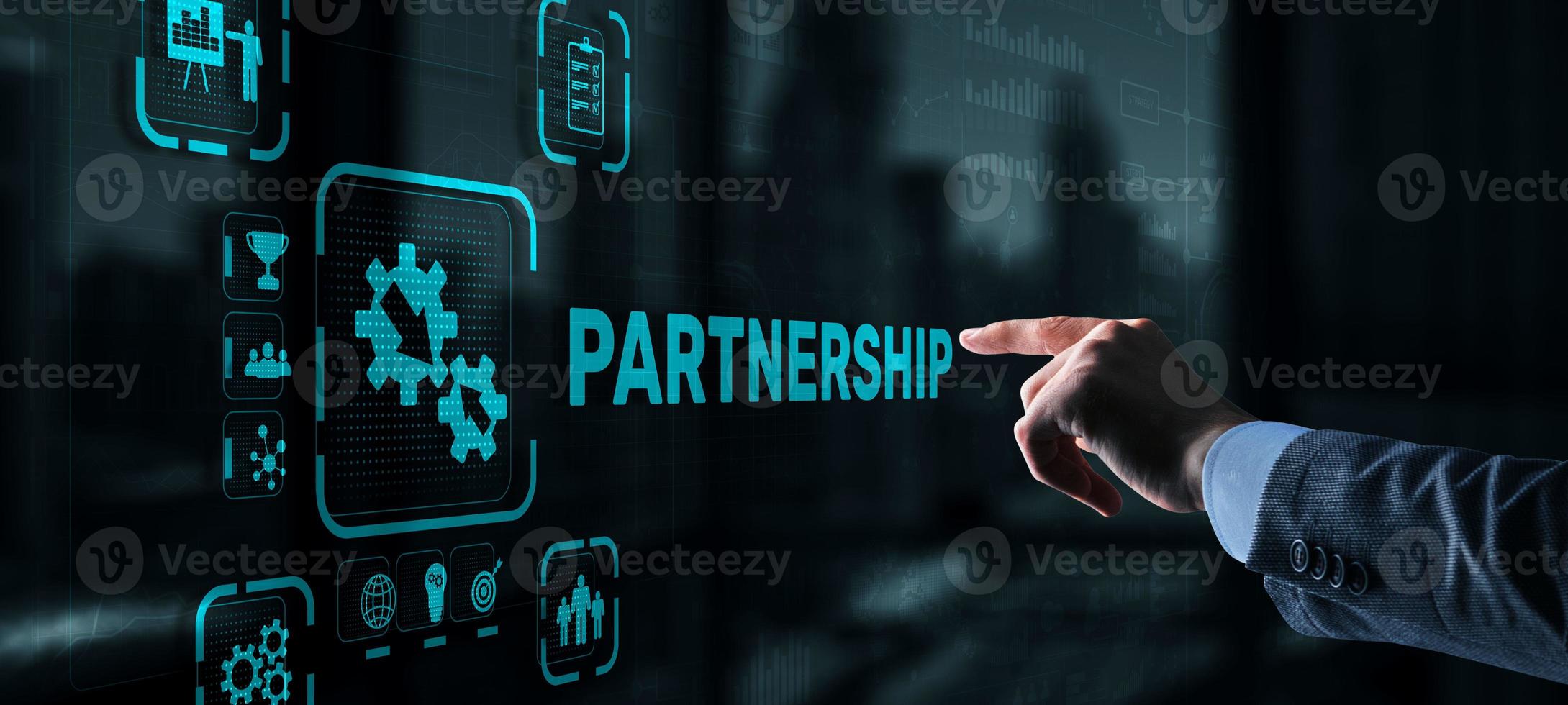 Partnership of companies. Collaboration. Business Technology Internet concept photo