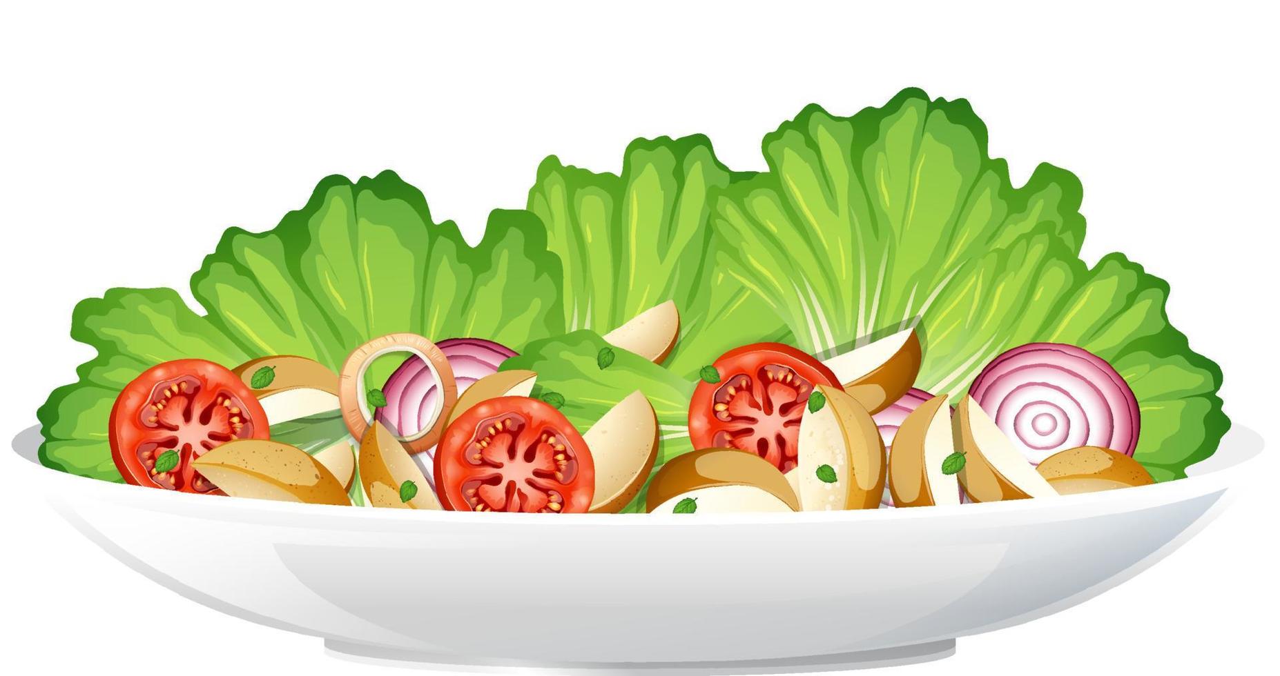 Healthy meal with fresh vegetable salad bowl vector