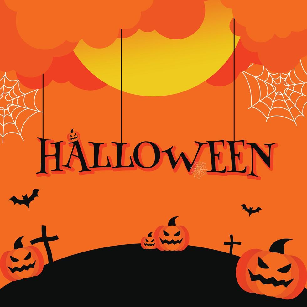 Halloween flat design template background vector