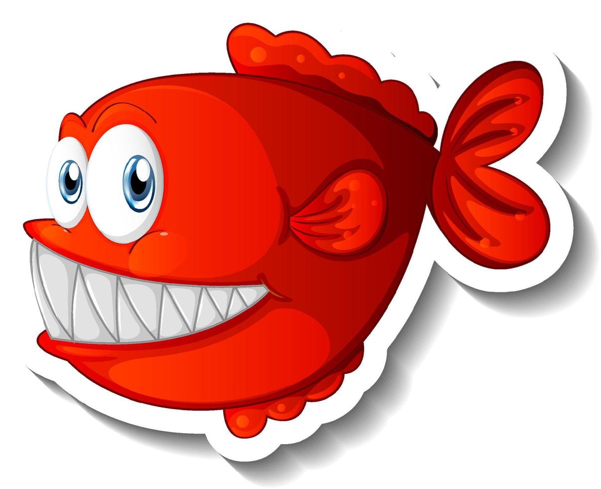 Sea Animal Cartoon Sticker with Cute Fish vector