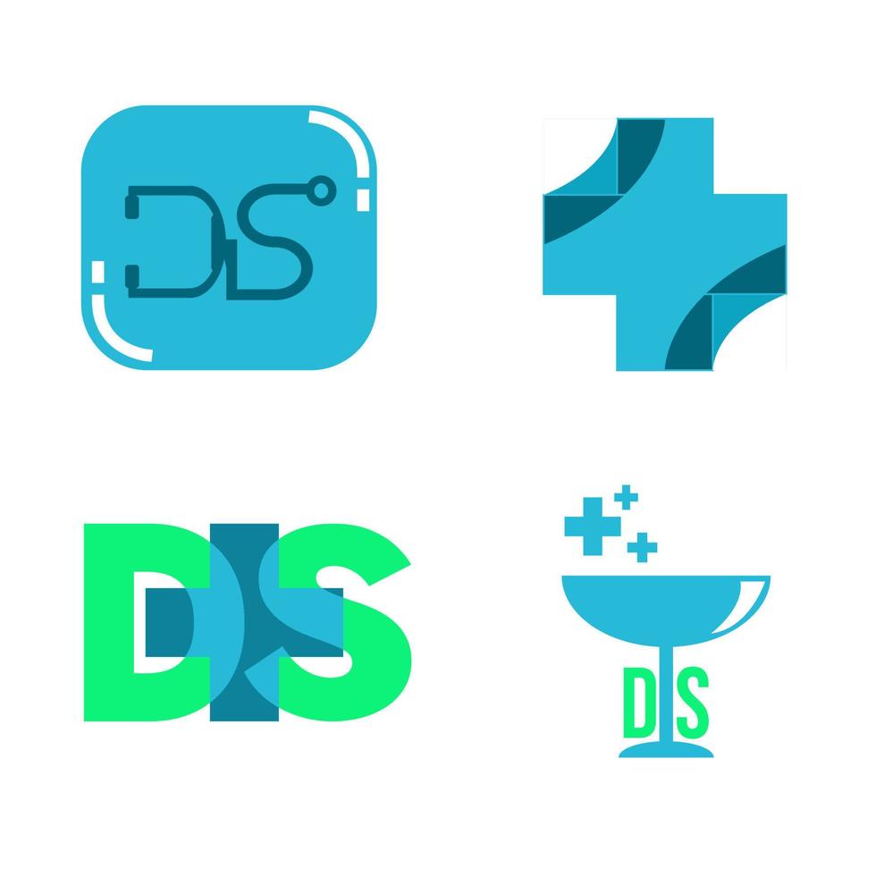 DS logo suitable for hospital, healthcare or drugstore logo vector