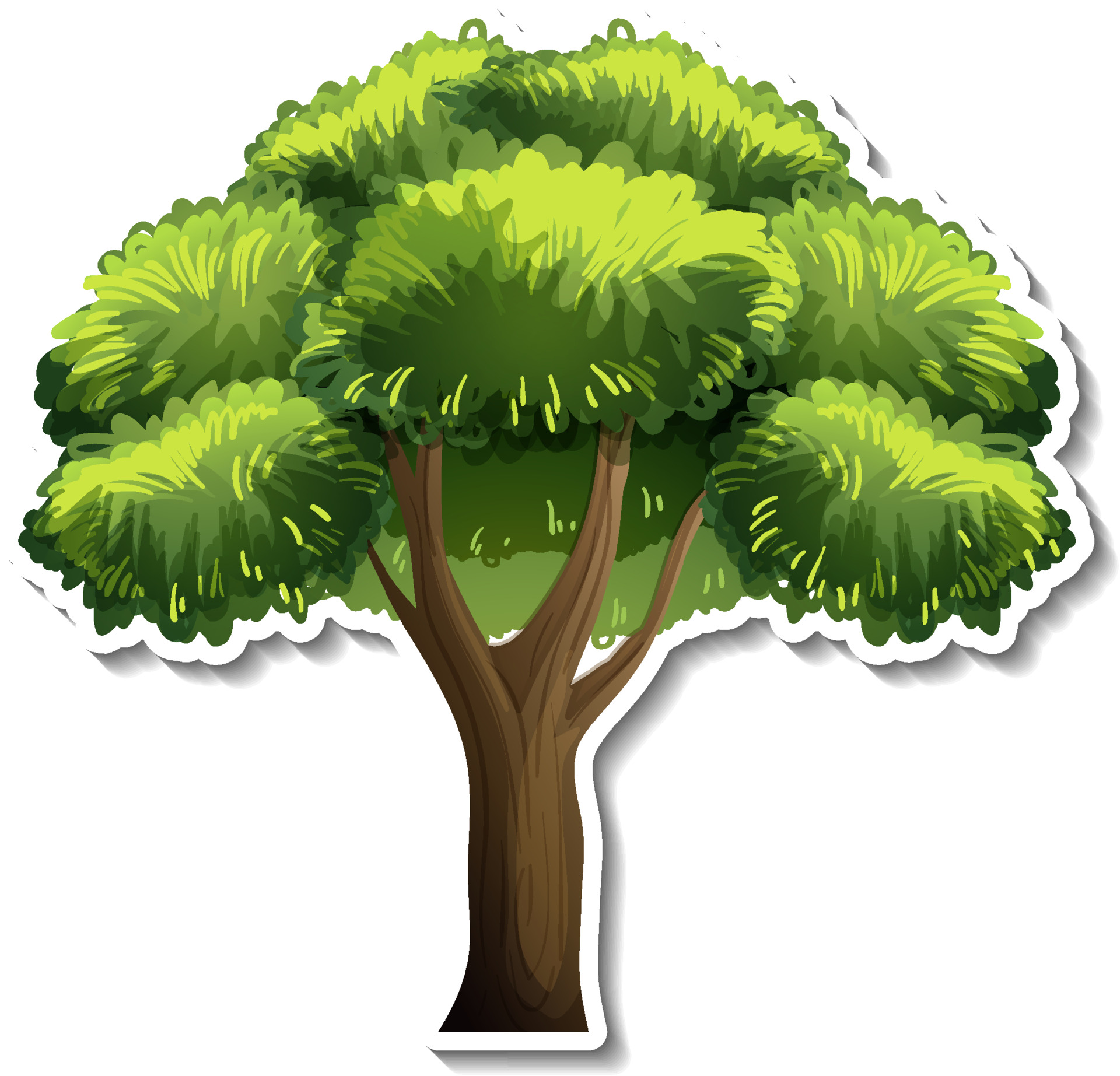 Tree sticker on white background 3734661 Vector Art at Vecteezy