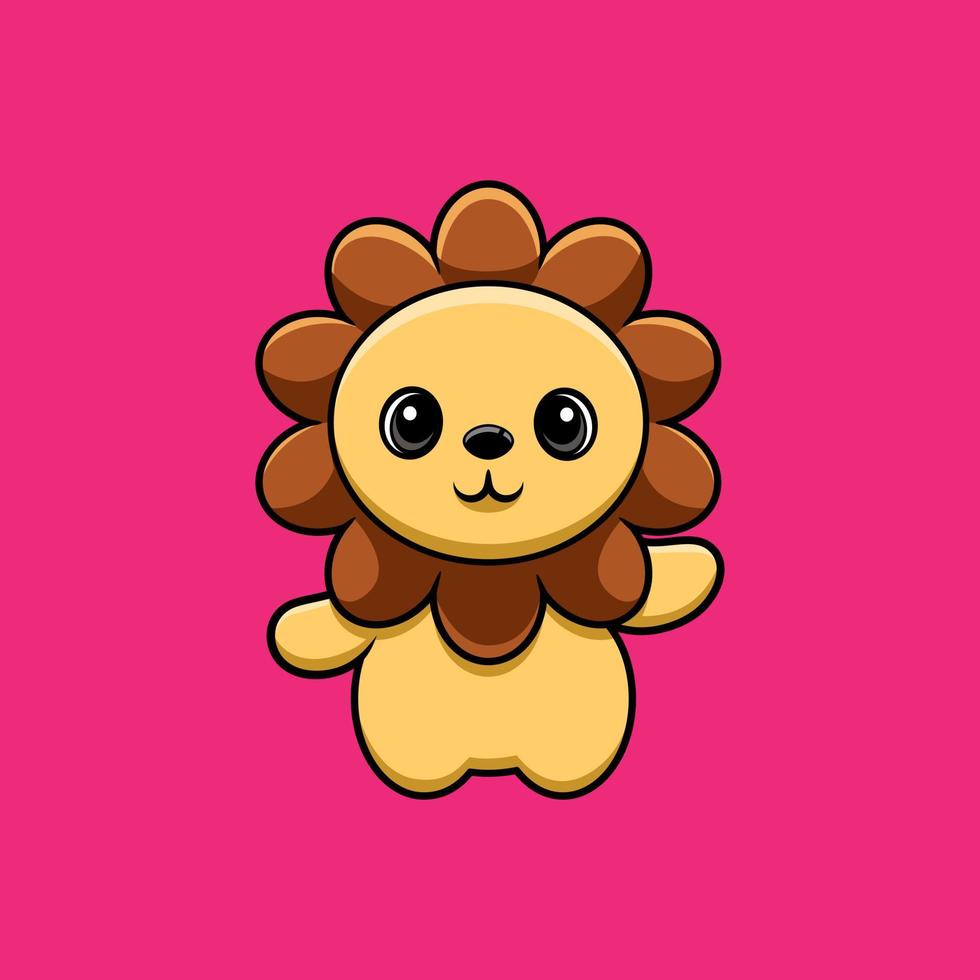 Illustration vector graphic of cute lion flower. Perfect for logo illustration, or etc.