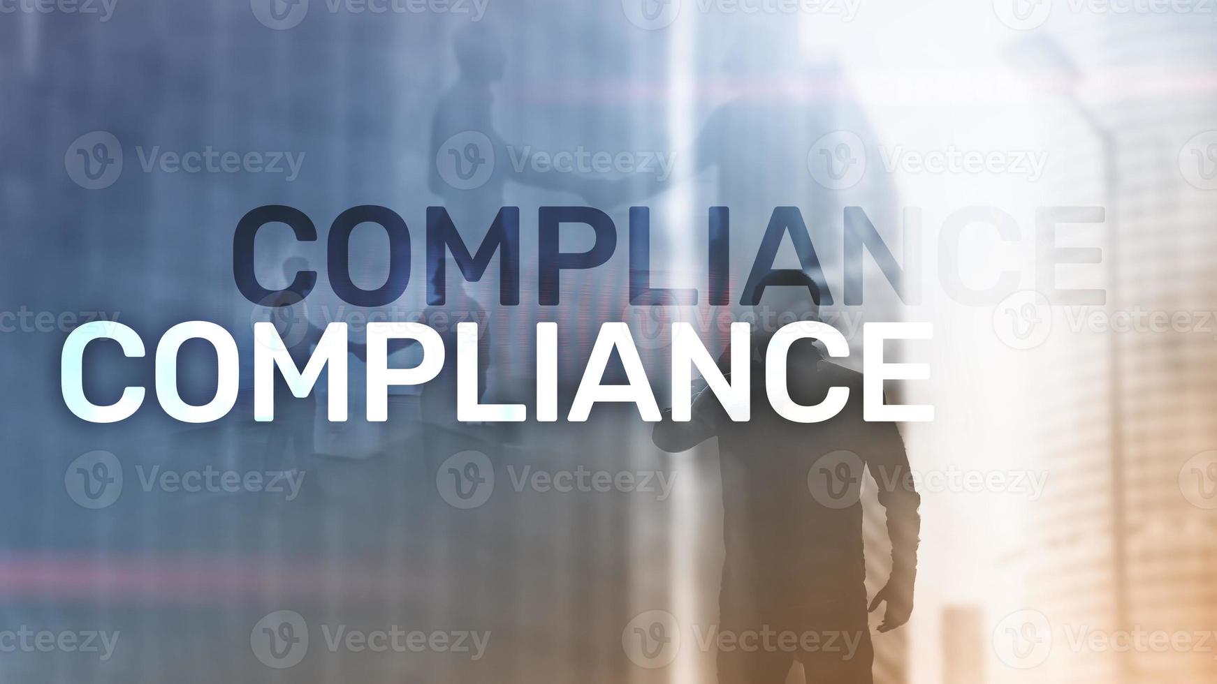 Compliance diagram with icons. Business concept on abstract background photo