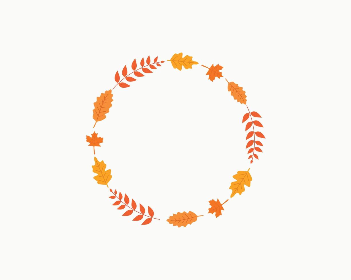 fall autumn love circle decoration vector design