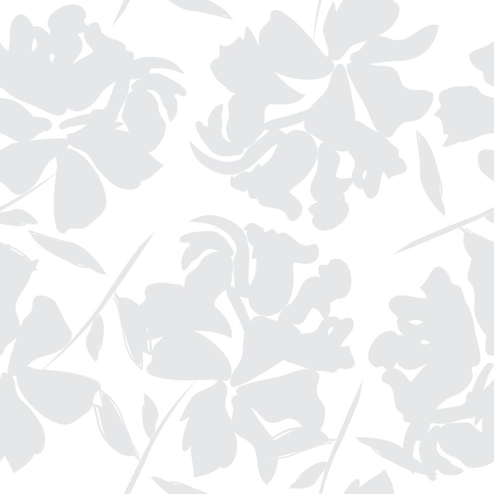 White Floral Seamless Pattern Background vector