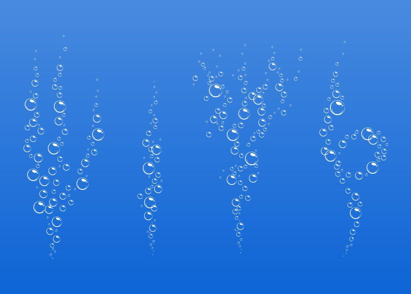 Cartoon fizzing flow of air underwater bubbles in water, soda, sea. Foam bubbles. Vector illustration
