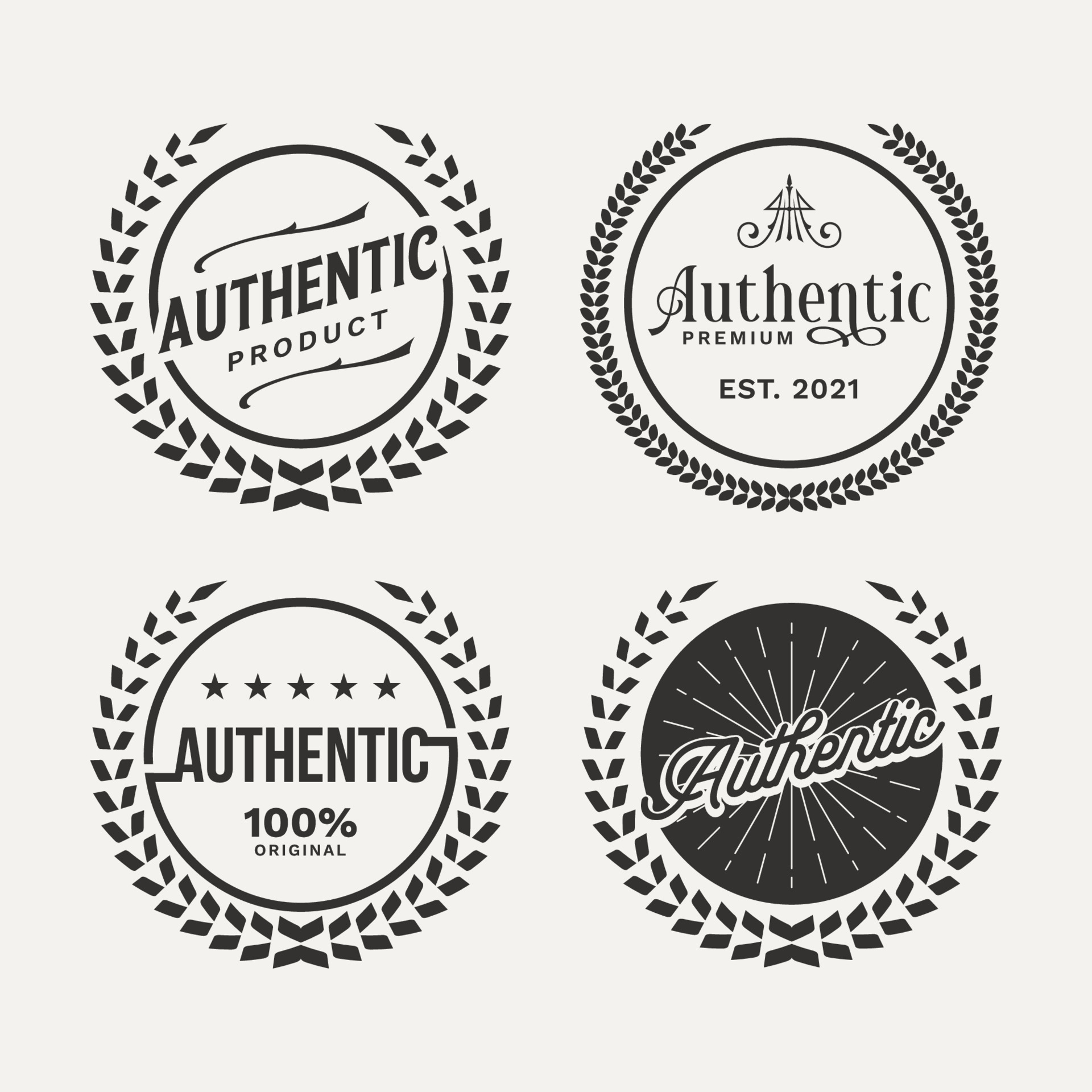 Authentic logo badge set bundle. Retro Insignias Vintage or ...